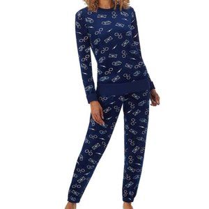 Wizarding World Harry Potter Silky Stretch Fleece Women 2PC Pajama Size M Blue